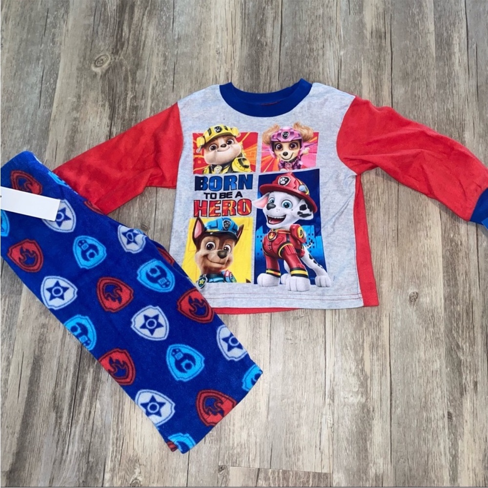 New AME Sleepwear Paw Patrol Fleece 2-Piece Pajama Set Size 2T